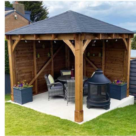 GAZEBO KAYU MINIMALIS COSTUM / SAUNG GAZEBO KAYU MAHONI MINIMALIS / GAZEBO PARGOLA TAMAN