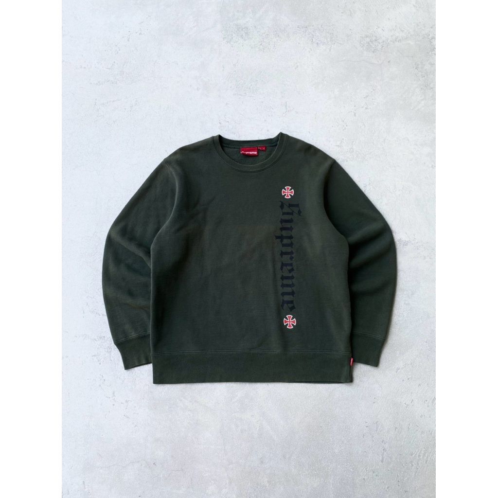Supreme x Independent Crewneck - Olive green