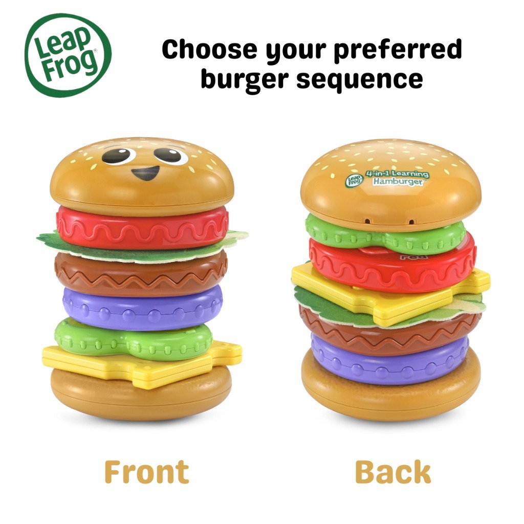 LeapFrog 4-in-1 Learning Hamburger Colorful Stack & Spin Puzzle