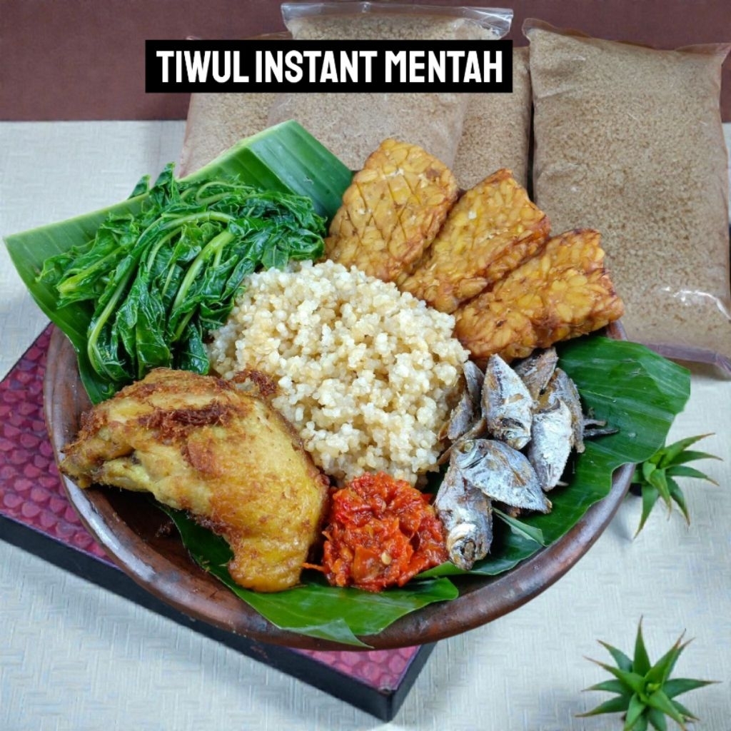 Tiwul Instan Menthah - Tiwul Instant Cepat Saji - Tiwul Gunungkidul Asli - Nasi Tiwul Praktis - Tiwu