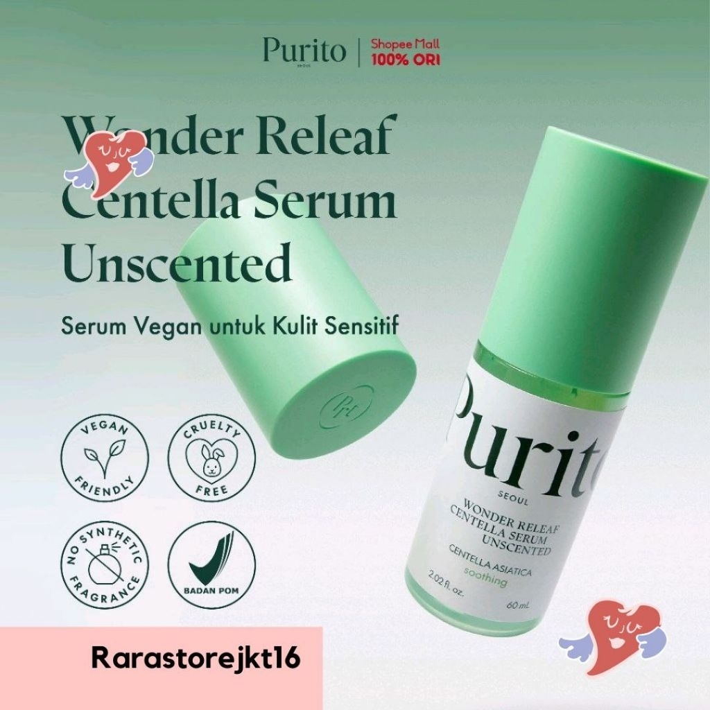 PURITO Wonder Releaf Centella Serum Unscented | Serum Wajah Purito 15ml Original Korean Skincare