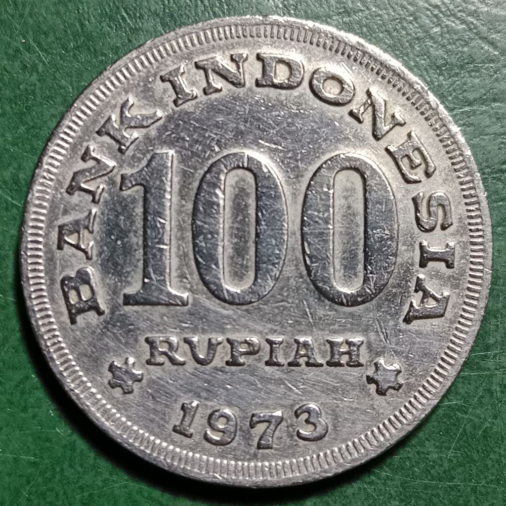 Koin Indonesia kuno Asli 100 rupiah tebal tahun 1973 BEKAS