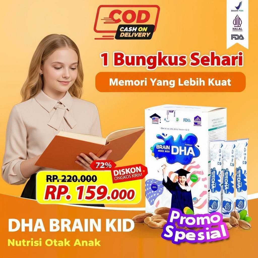 PAKET  BOX SUSU DHA BRAIN KIDS / Susu DHA untuk Otak Anak -VITAMIN MENCERDASKAN OTAK ANAK