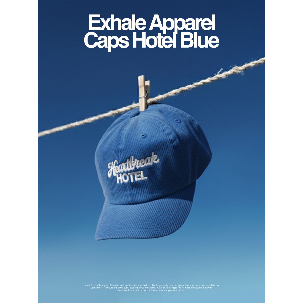 Exhale Apparel Topi Caps Hotel Corduroy Blue