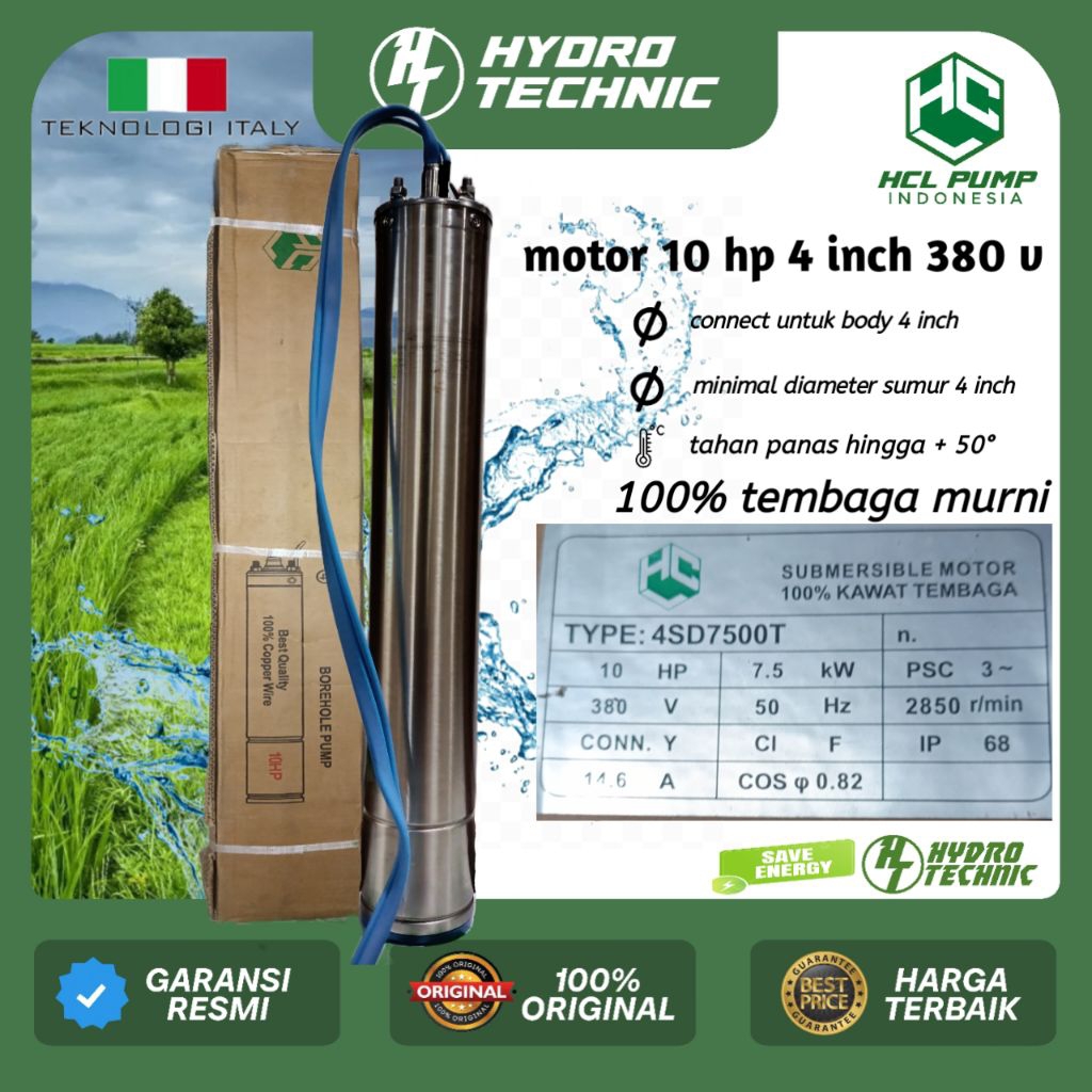 motor Submersible 10 HP 380 V HCL PUMP ORIGINAL