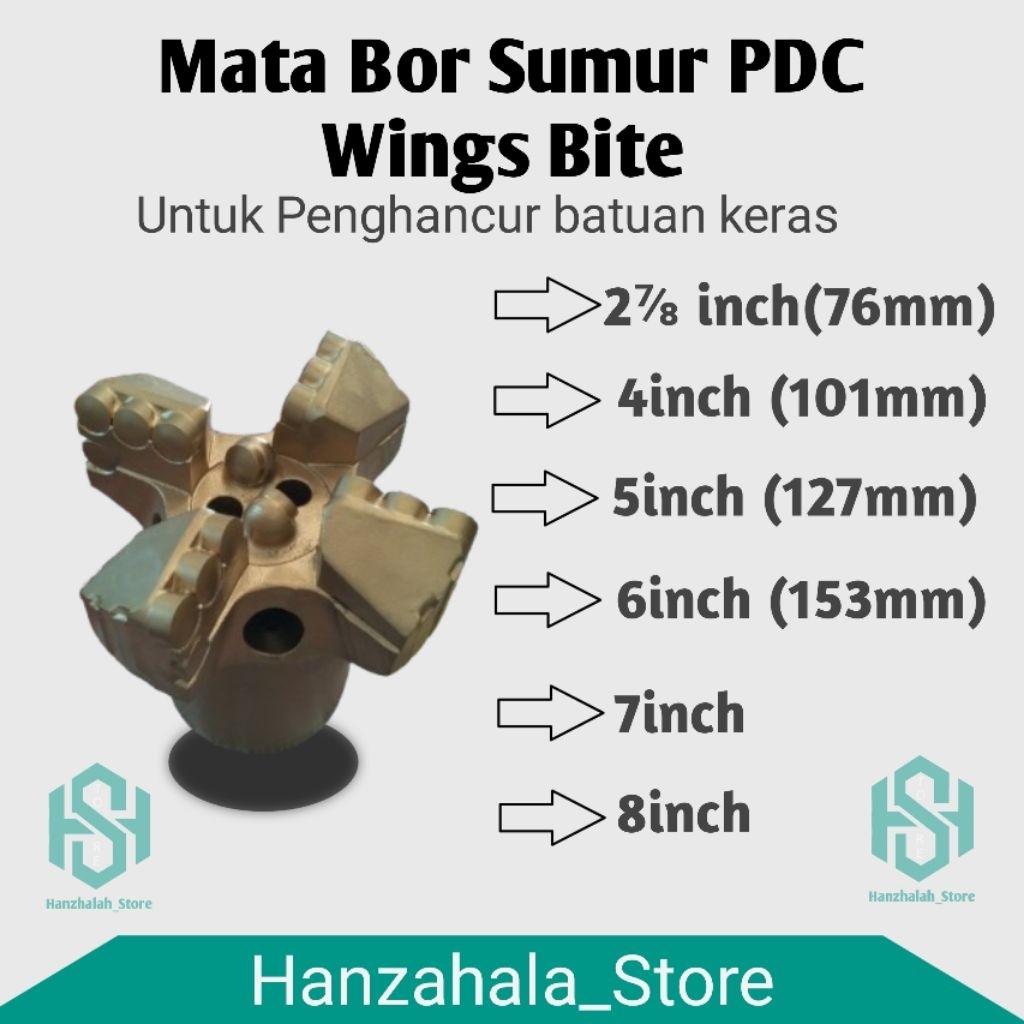 Mata bor pdc 3-8 inch Tembus batuan keras dan awet persisi tinggi