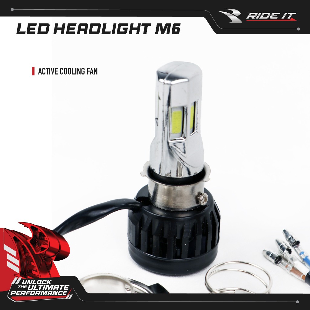 [RIDE IT] LAMPU LED UTAMA 6 SISI M6/LED HEADLAMP RIDE IT M6