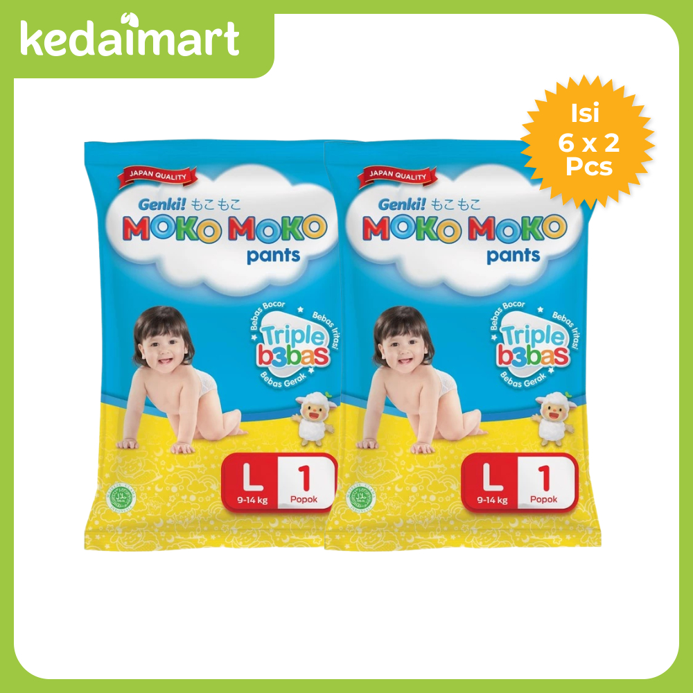Genki Moko Moko Pants Large Isi 6 X 2 Renceng