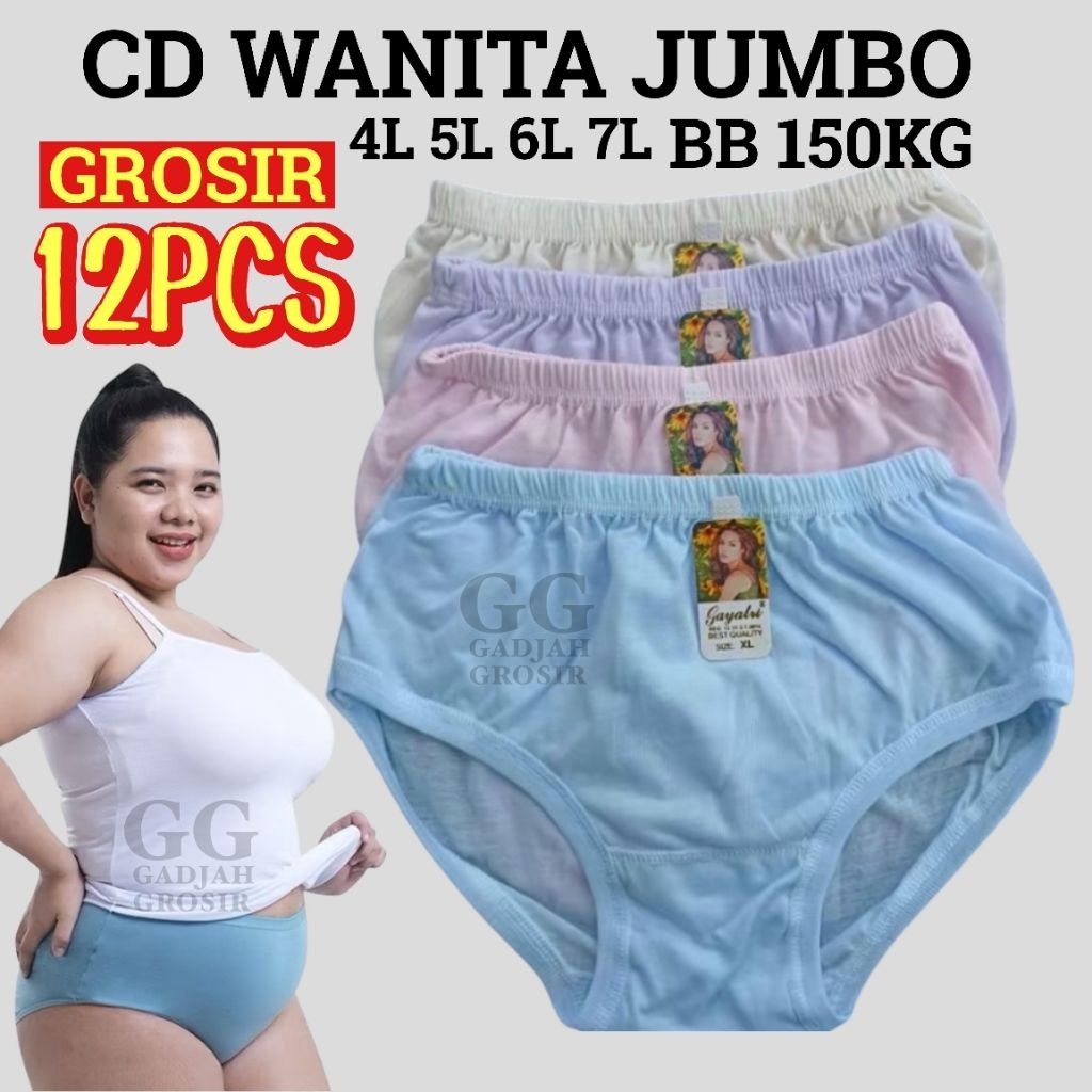 CD JUMBO MUAT BB 130kg celana dalam wanita super jumbo grosir isi 6 dan 12 pcs cd wanita super jumbo