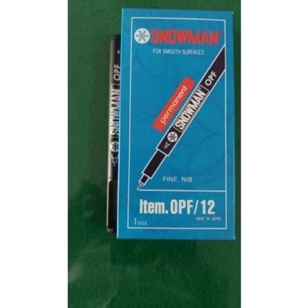 [PER PCS] SPIDOL PERMANENT OHP MARKER F SNOWMAN HITAM / SPIDOL OPF 12 / SPIDOL OHP F HITAM SNOWMAN P