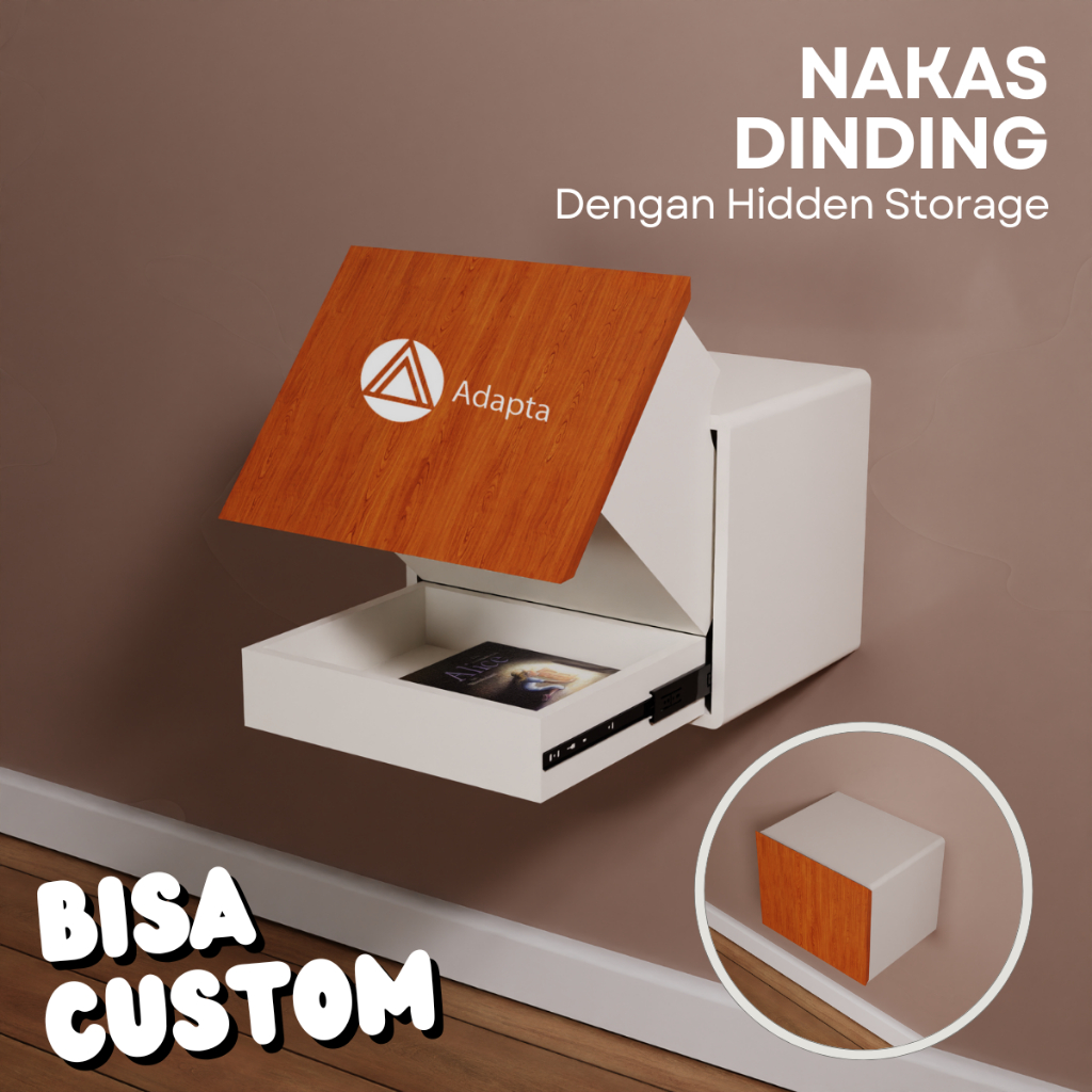 Adapta - Laci Tempel Dinding Hidden Storage Aesthetic - Nakas Laci Tersembunyi Gantung - BOXY - B4