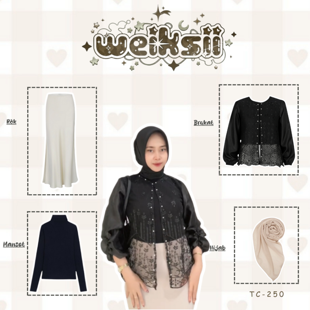 Ootd Kondangan Remaja Kekinian ( Rok Duyung + Manset + Brukat + Hijab ) Terbaru SET TC- 250