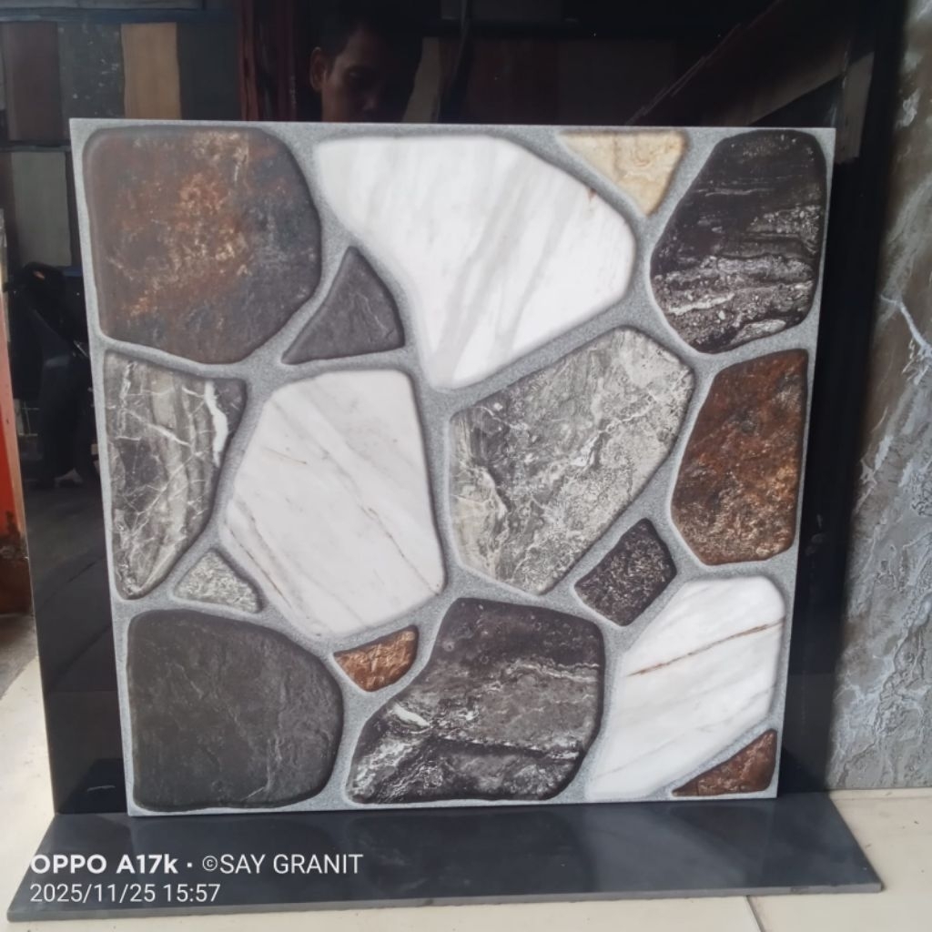 keramik lantai batu alam uk 50x50 hayatone brown