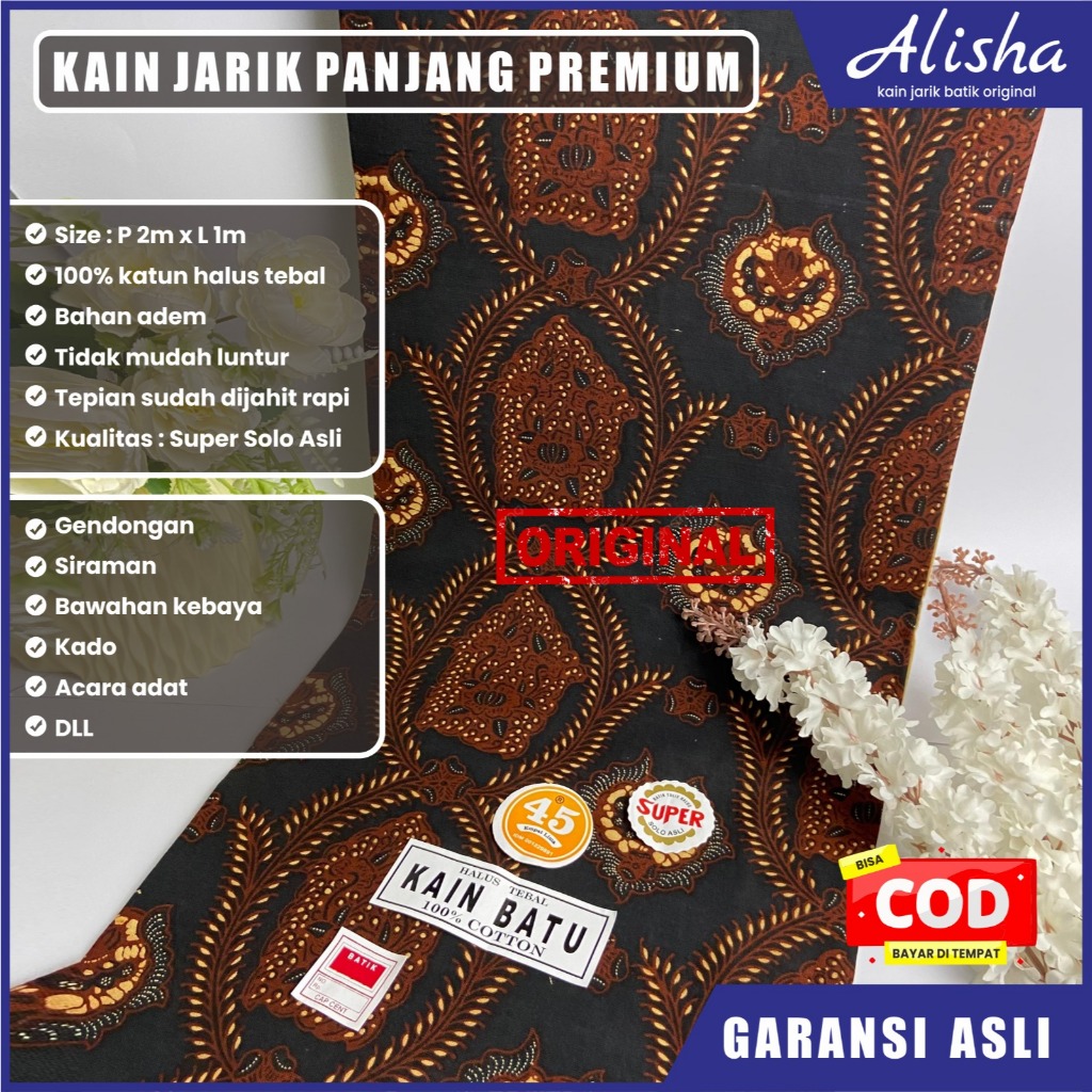 ALISHA KAIN JARIK PREMIUM (KJ-5) kain batik modern - kain batik panjang - jarik jawa asli - jarik ke