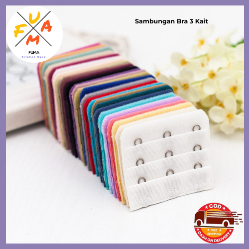 FM Strap Pengait Kaitan Sambungan Bra Extension 3 Baris / Sambungan Bra Elastis Nyaman Isi 5 PCS