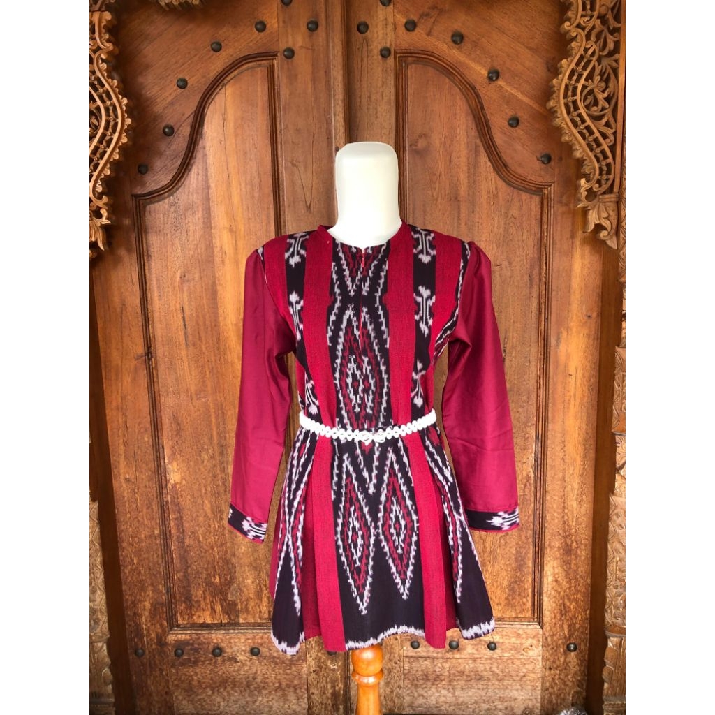 tunik tenun troso kombinasi