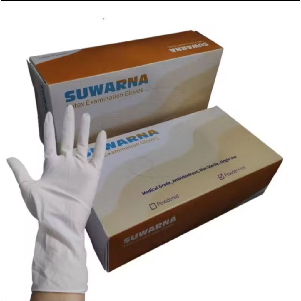 Sarung tangan latex non powder suwarna powder free / glove suwarna