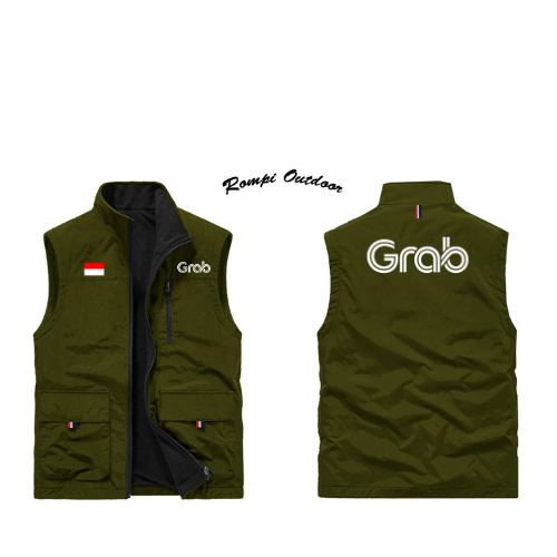 Rompi Vest Grab | Jaket Grab | Rompi Ojol Grab | Rompi Grab Resmi