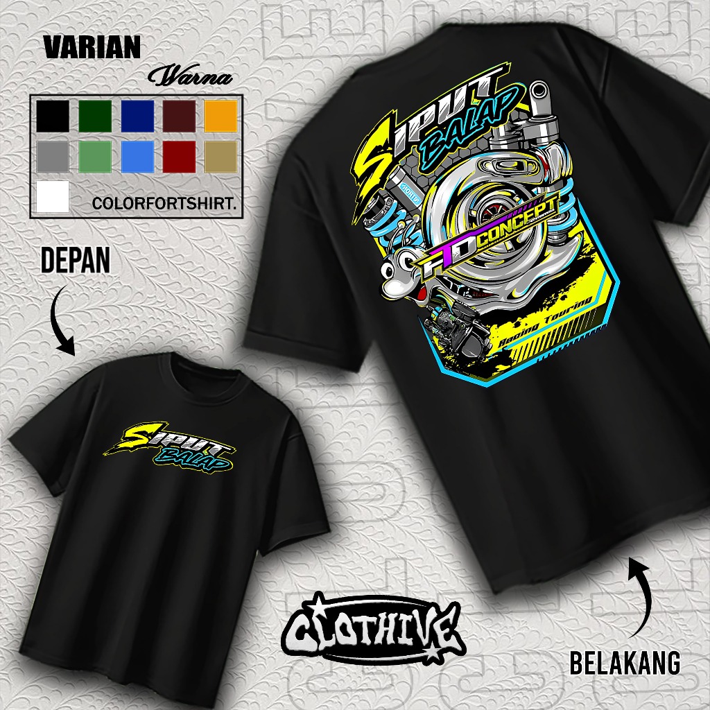 KAOS CLOTHIVE- KAOS SIPUT BALAP - KAOS SIPUT BALAP PRIA DAN WANITA - TERBARU DAN TERLARIS