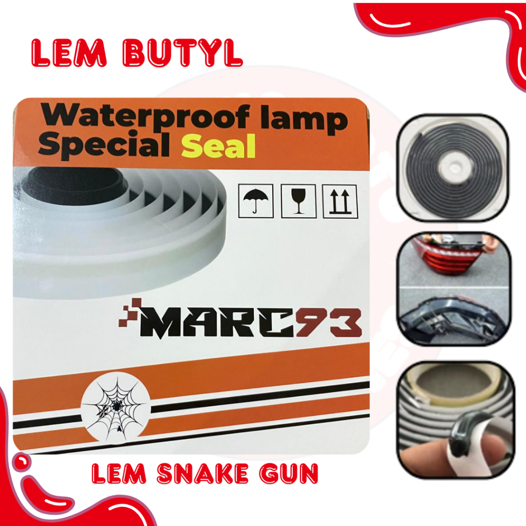 LEM MIKA LEM BUTYL HEADLAMP LAMPU KENDARAAN MOTOR MOBIL WARNA HITAM | ORIGINAL TERMURAH