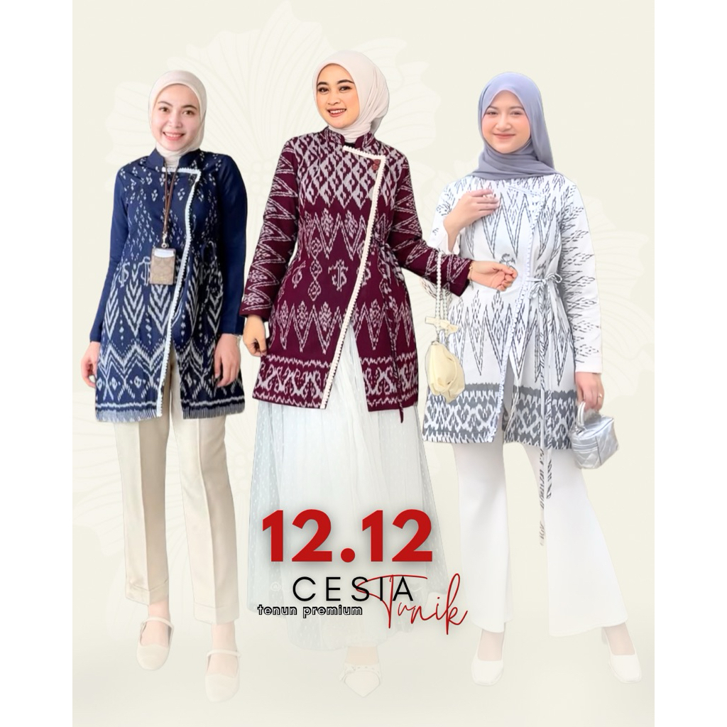 SABRINA TENUN - CESIA TUNIK TENUN PREMIUM (BISA DIBELI DENGAN ROK NYA)