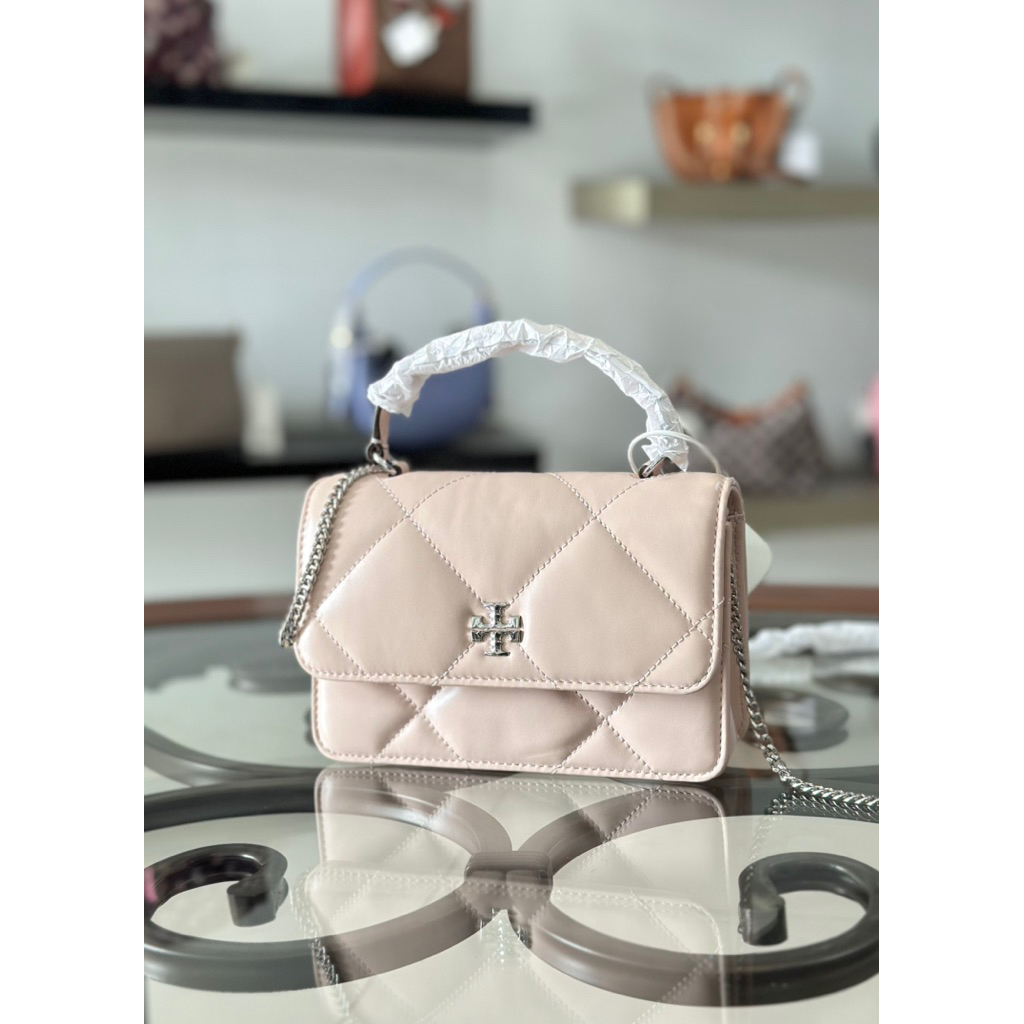 KIRA DIAMON QUILTED MINI TOP HANDLE SOFT PINK