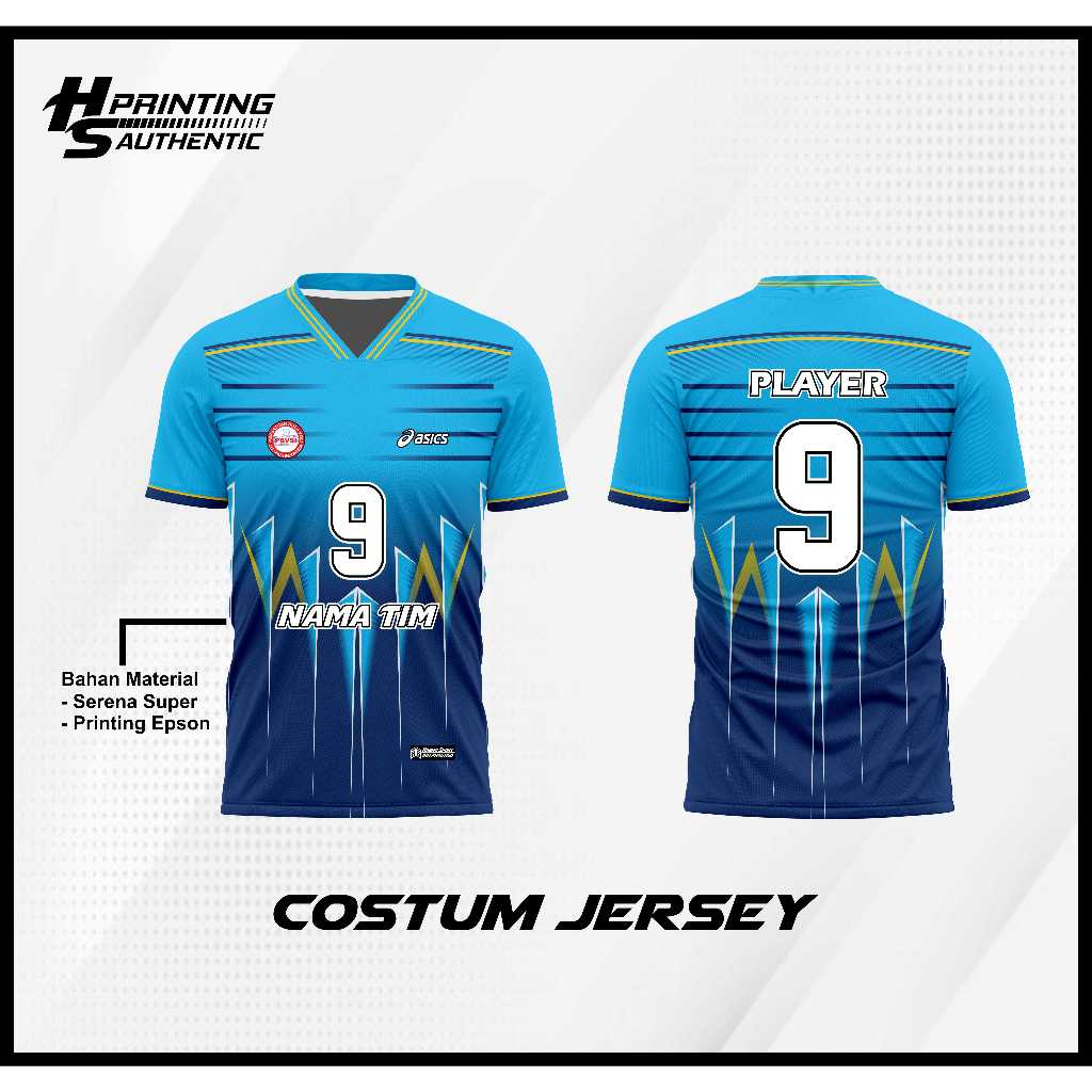 Jersey Bola Voli Full Printing Biru Navy Baju Olahraga Jersey Voli Sport