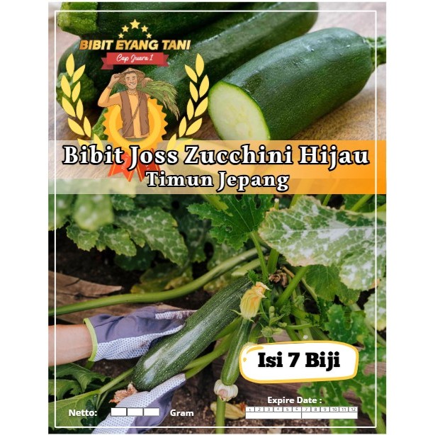 Bibit Joss Zucchini Hijau Timun Jepang | Biji Benih Zucchini Hijau | Timun Jepang Zucchini
