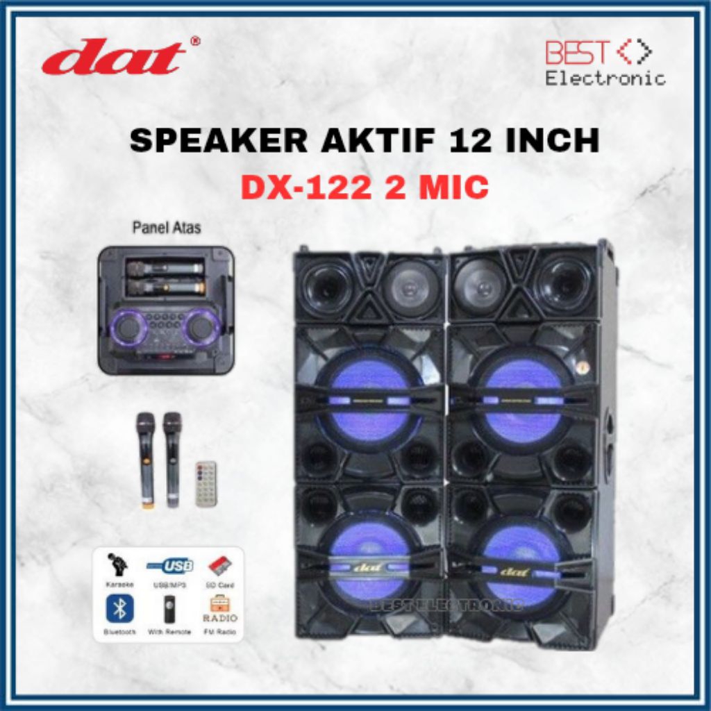 SPEAKER AKTIF 12 INCH DAT DX122 DX 122 DOUBLE SPEAKER