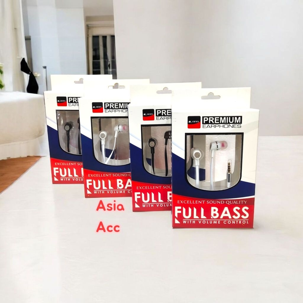 Headset Handsfree Army Full Bass Earphone Army FullBass Original