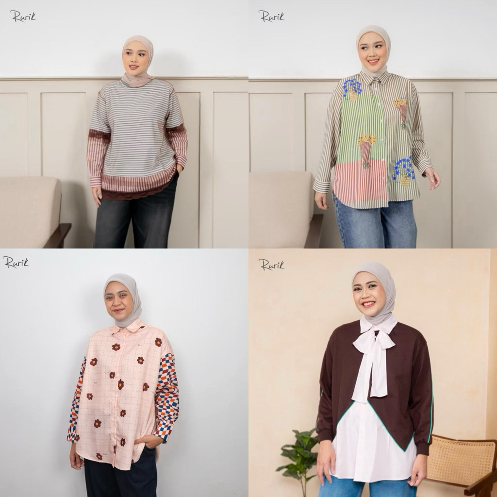Rurik Atasan Wanita Oversized Printing Higashi Shirt / Rurik Atasan Gista Top / Rurik Kemeja Wanita 