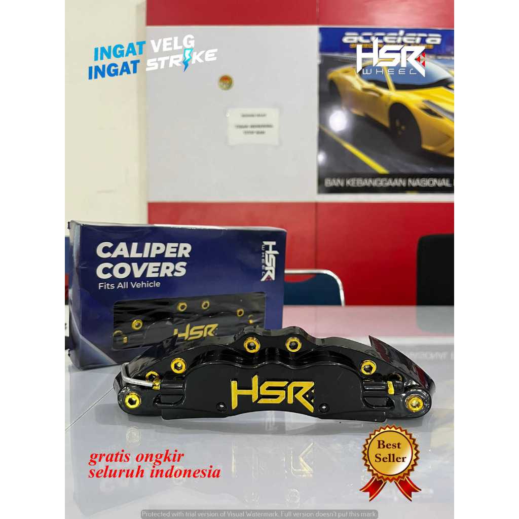 Jual 1 Set Tutup Kaliper Cakram Depan HITAM HSR Big Brake Kit untuk segala jenis mobil (KANAN+KIRI)