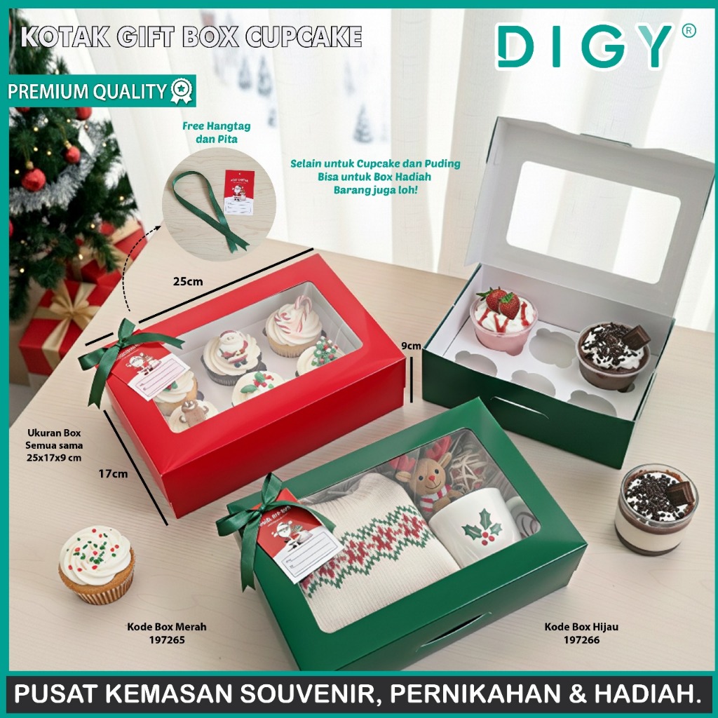 Box Cupcake Mika Isi 6 isi 9 /ISI 8/ Gable Box / Box Cupcake Muffin / Kotak Kue / Box Cupcake Polos 