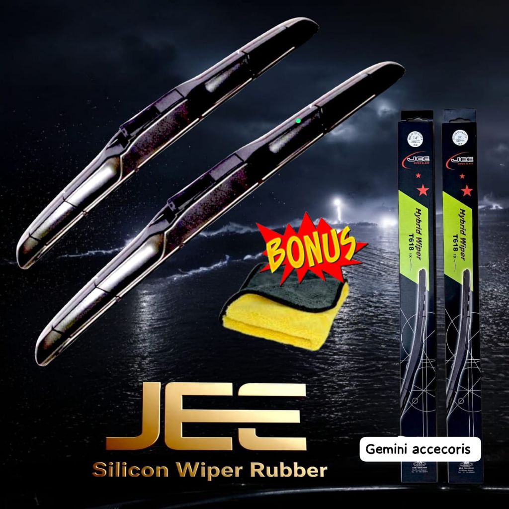JEE - Wiper Kipas Kaca Depan - Hybrid Karet Silikon Sepasang