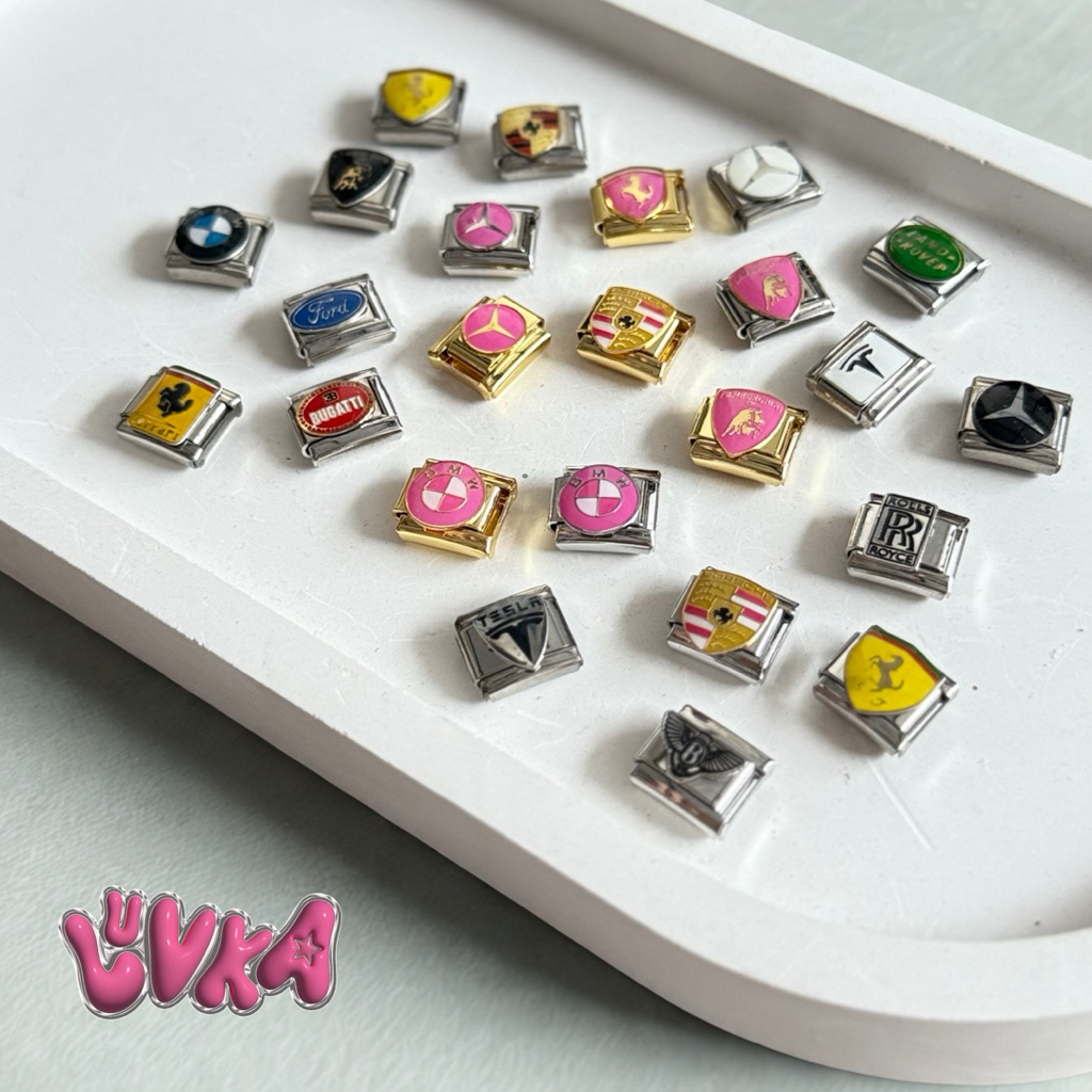 Luvka - Italian Charm Bracelet Car Series Gold & Platinum / Charm Premium Italian Bracelet By Luvka