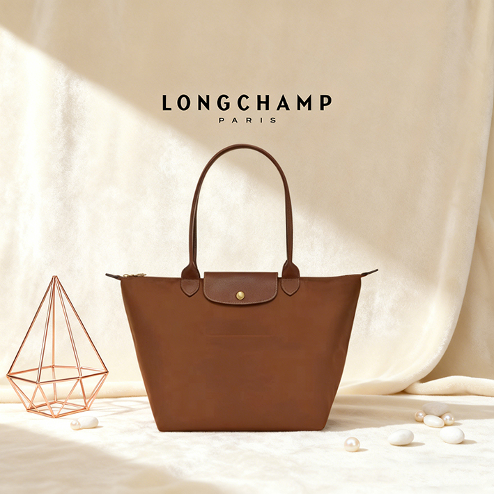 LONGCHAMP Tas Wanita Le Pliage Original - Tas Tote dengan Tangan Panjang Sling Bag & Handbag
