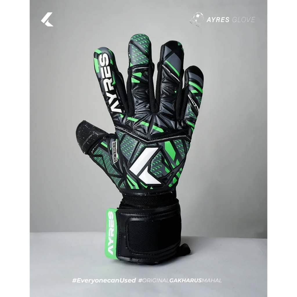 SARUNG TANGAN AYRES SERIES-01 - BLACK/GEEN GLOVES KIPER KAOS TANGAN