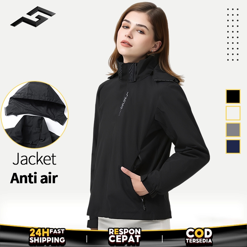 Jaket Olahraga Wanita Jaket Ritsleting Anti Air Anti Angin Jaket Motor
