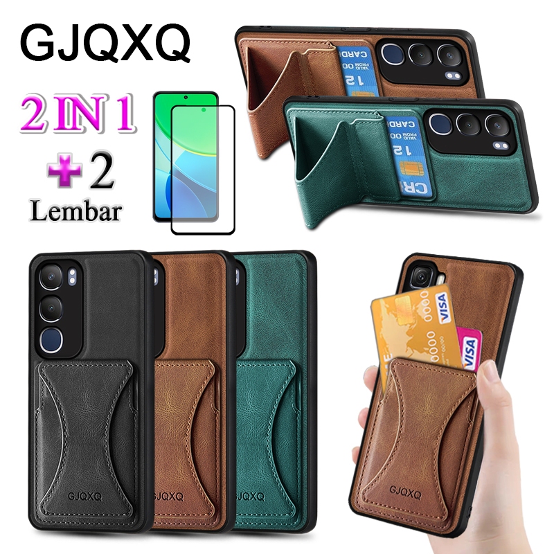 GJQXQ 2 In 1 Casing For VIVO Y19S Pro Y15S Y17S Y17 Y18 4G Y19 Y100 5G Case Kulit Premium Dengan Slo
