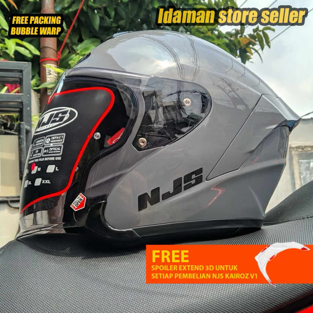 Helm Full Face NJS Kairoz dengan Visor Tunggal atau Ganda, Tersedia Varian V1 V2 DV