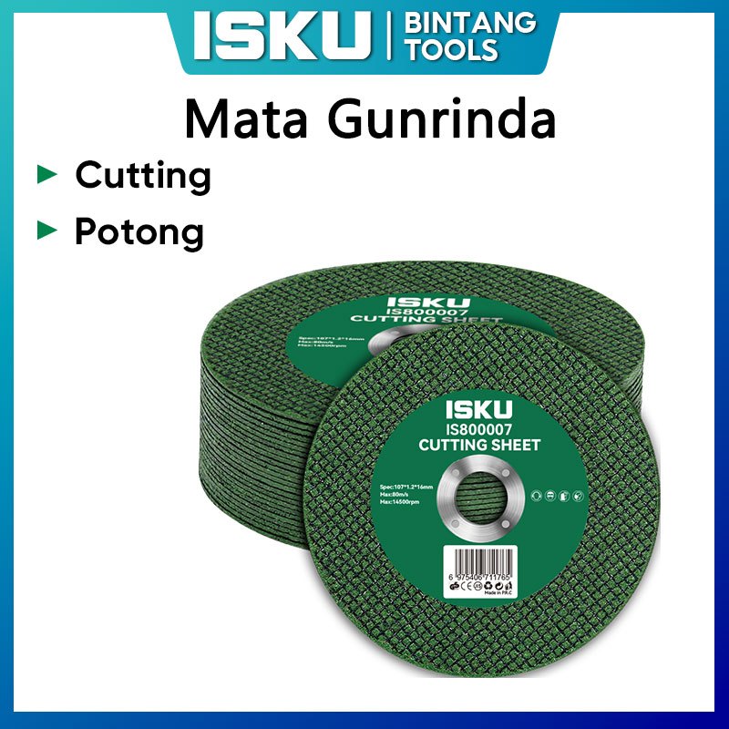 ISKU Mata Gerinda Potong Besi 4 Inch 1.2mm Batu Gerinda Tipis Tajam Pemotong Logam Baja Stainless St