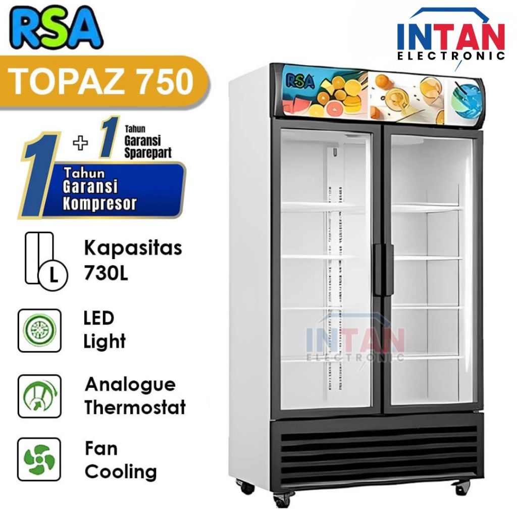 SHOWCASE 2 PINTU RSA TOPAZ750/PENDINGIN MINUMAN TOPAZ-750 MEDAN