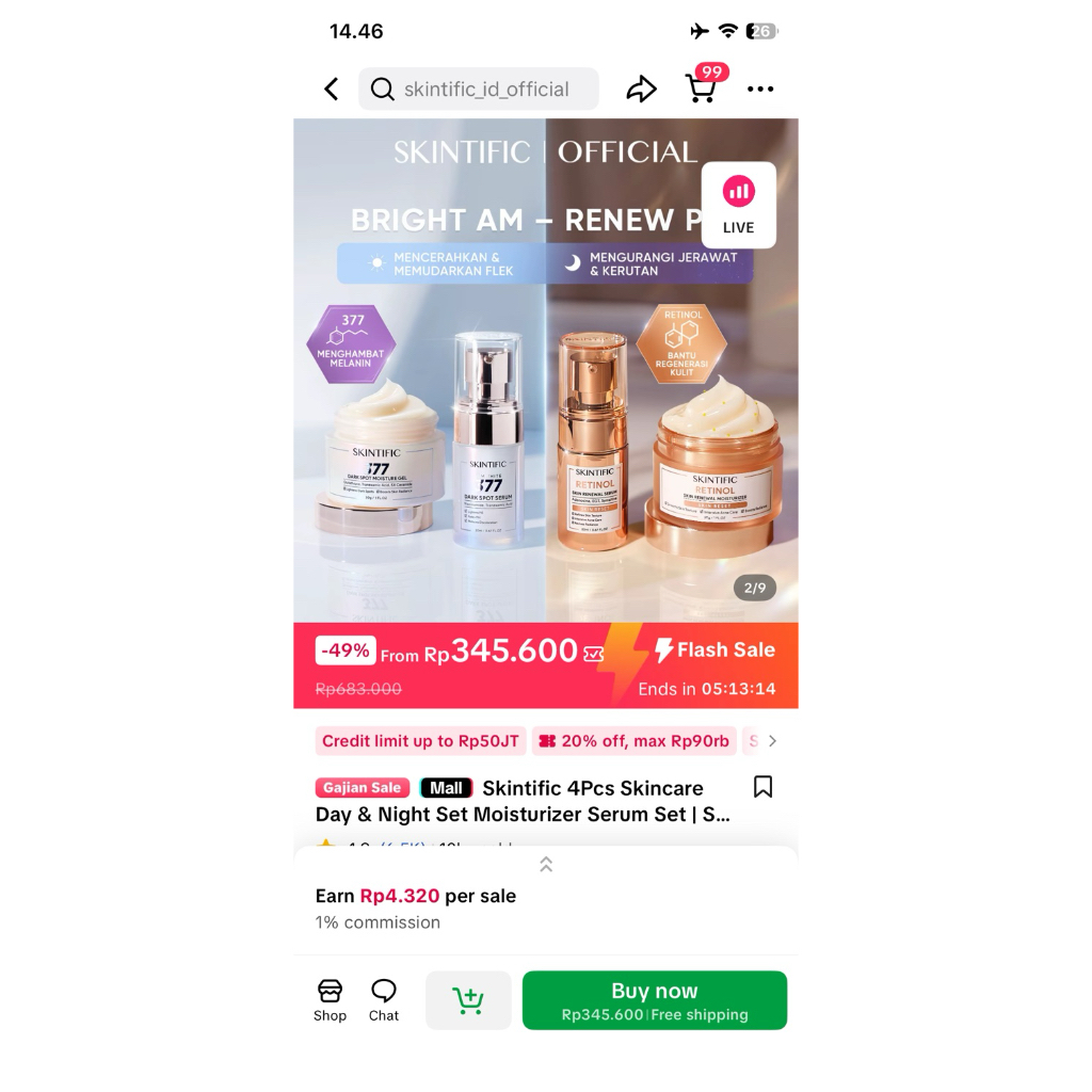 Skintific Day and Night Cream 377 & Retinol