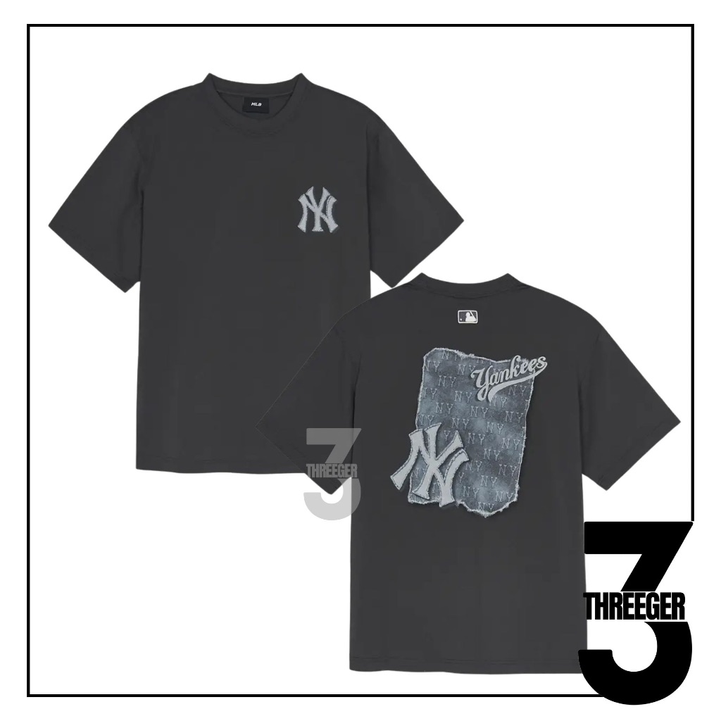 MLB Denim Monotive Tee Black Original / Kaos MLB Authentic