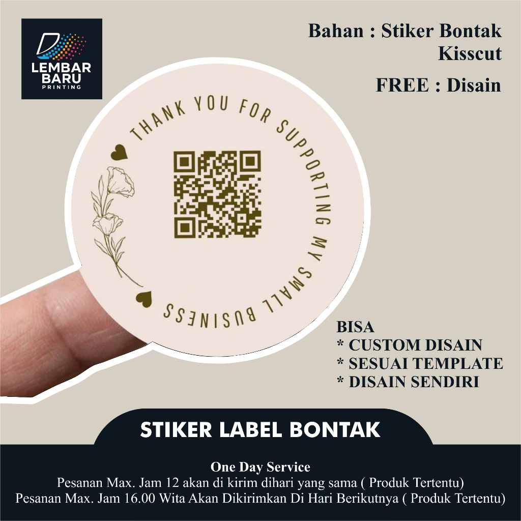 Stiker Label Bulat Custom / Label Makanan dan Minuman Kisscut
