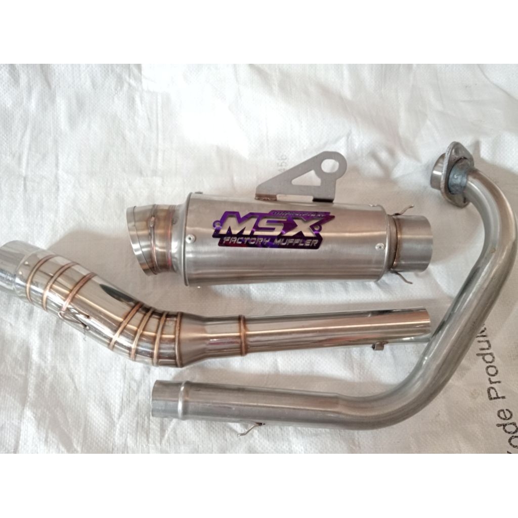 Knalpot original msx emblem blu DOS buat mx fu sonic vixion tiger gl mp bison gsx