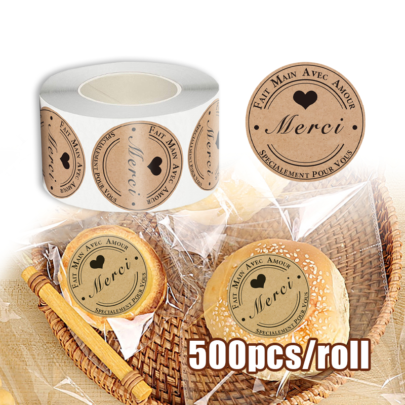 500 Pcs Sticker Mika Dessert Panjang Segel Makanan Seal Label Sticker