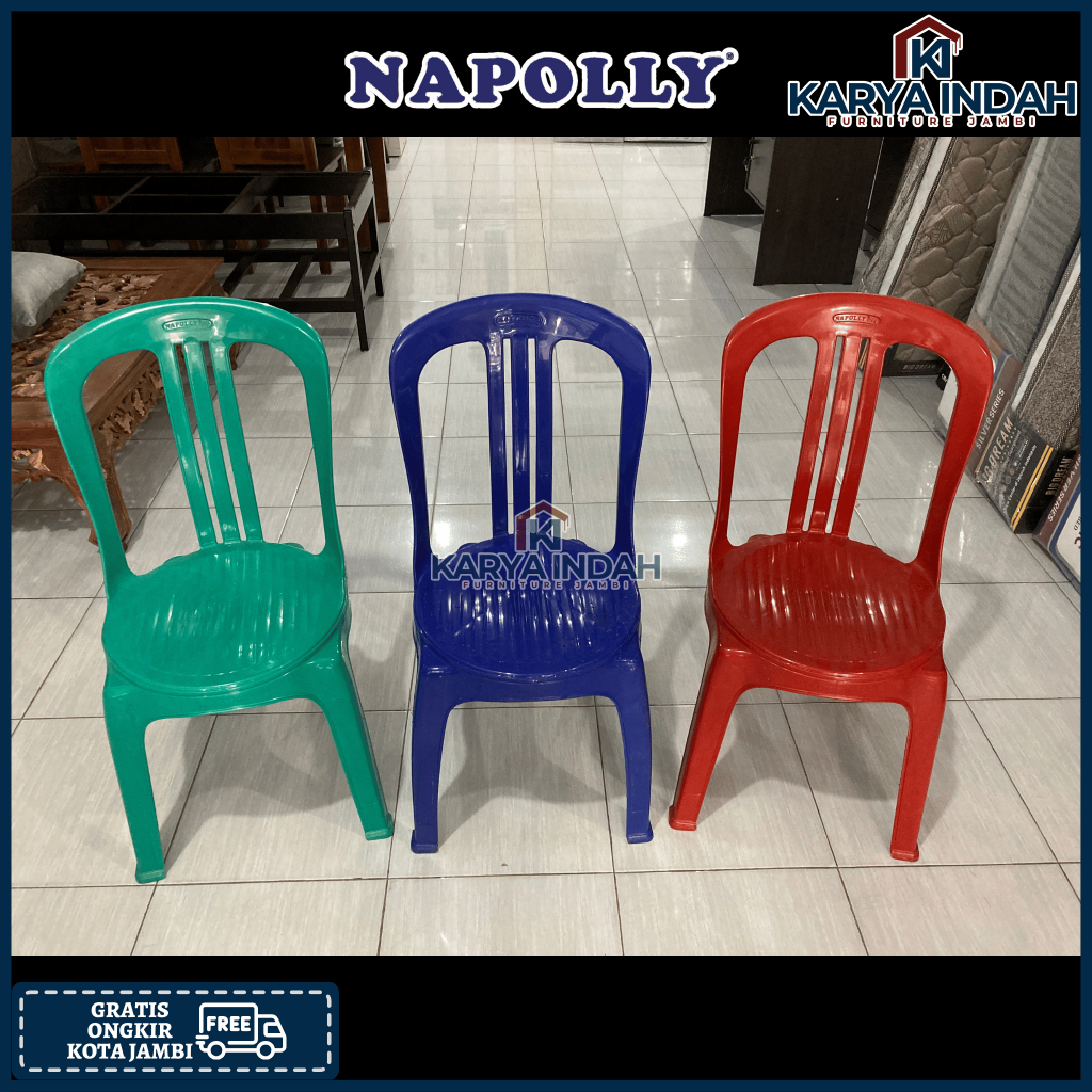 Kursi Makan Plastik NAPOLLY BIG 101 CHAIR Bangku Polos Warna