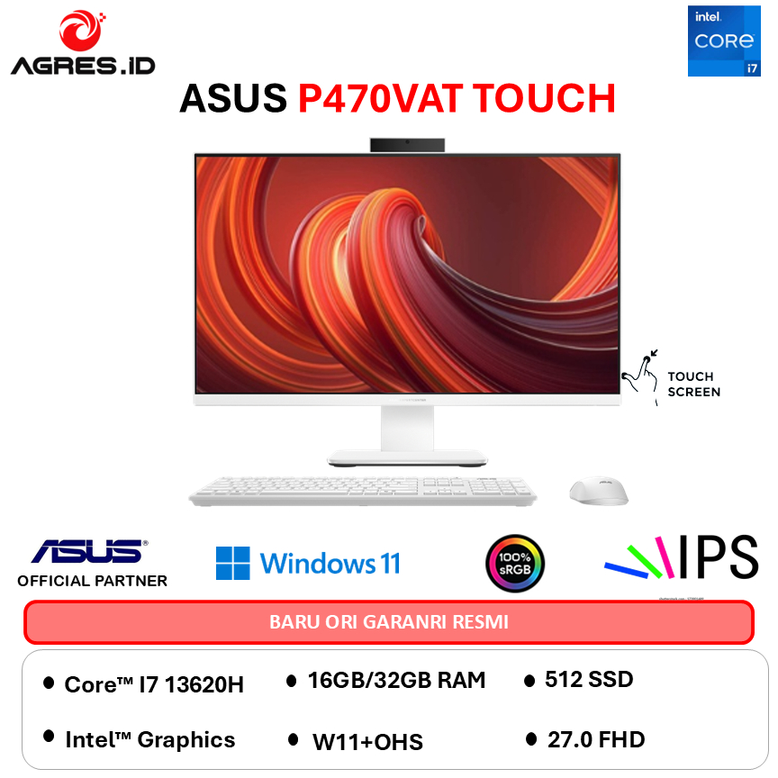 ASUS AIO P470VAT TOUCH I7 13620H - RAM 32GB 512GB W11+OHS 27.0FHD - W7151WS