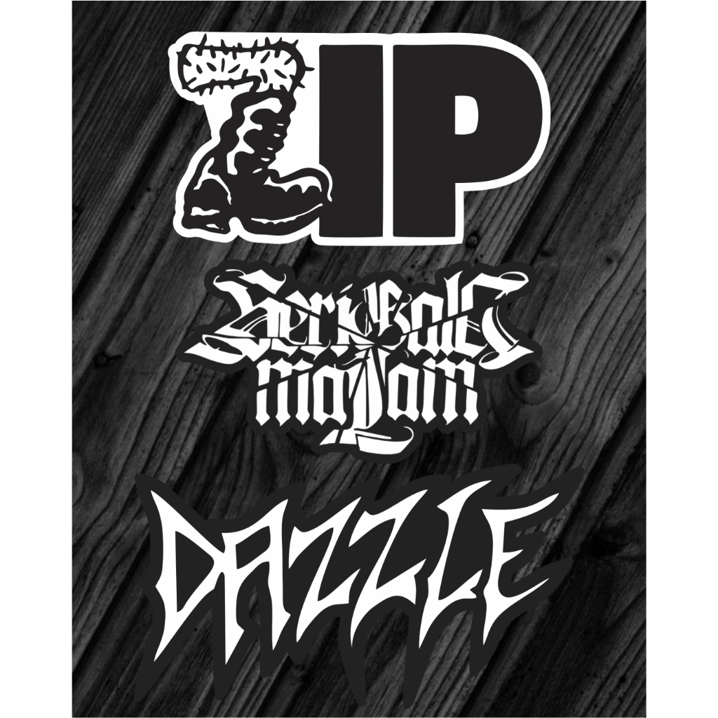 STIKER PACK BAND HARDCORE ZIP/SERIGALA MALAM/DAZZLE